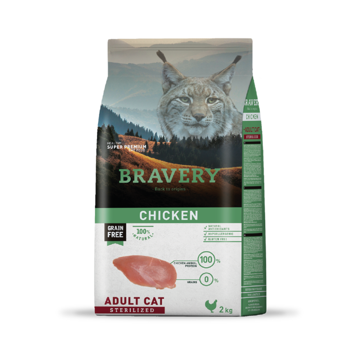 Bravery Gato Adulto Esterilizado Pollo