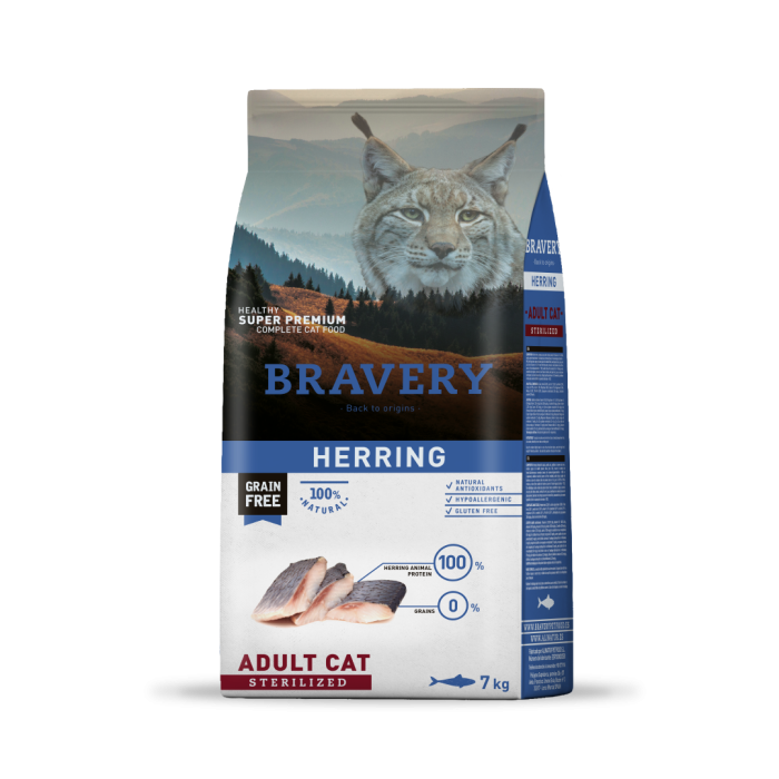 Bravery Gato Adulto Esterilizado Arenque 7k