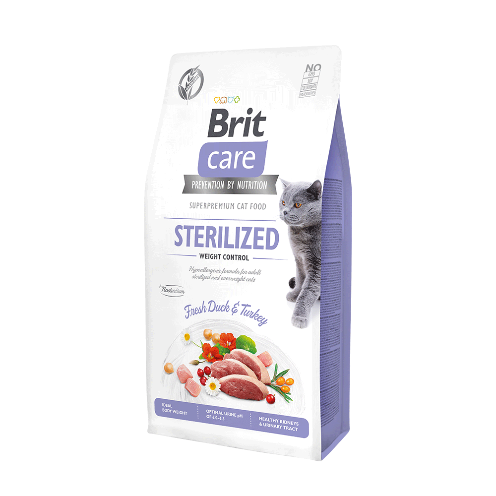 Brit Care Gato Esterilizado Weight Loss - Fresh Duck & Turkey 7kg