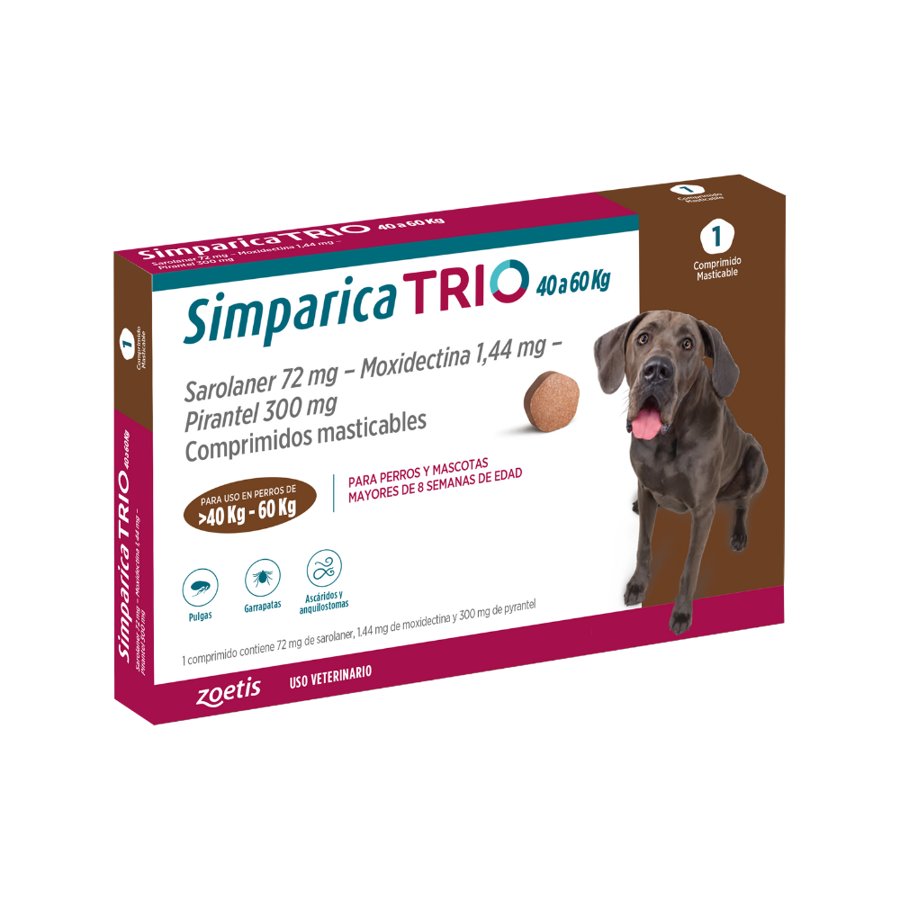 Simparica Trio - Antiparasitario interno y externo
