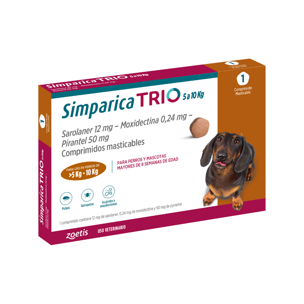 Simparica Trio - Antiparasitario interno y externo