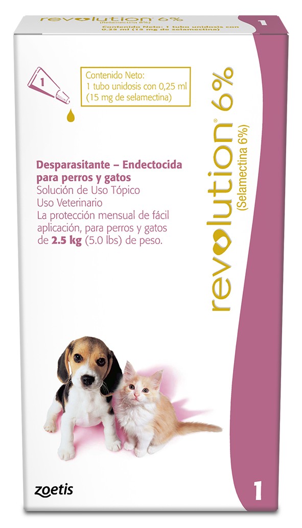 Revolution Pipeta cachorro perro y gato <2.5 kg