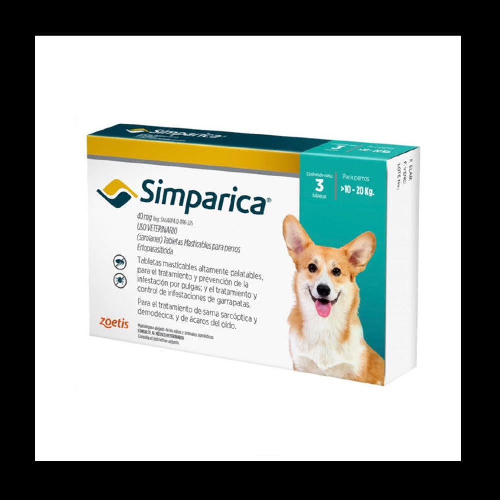 Simparica Perro 10 - 20kg 3 tableta